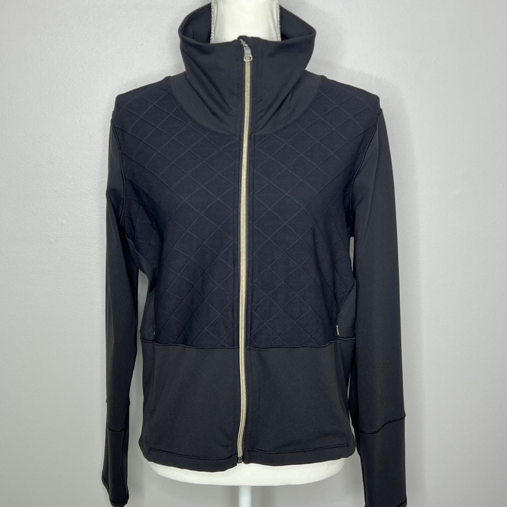 Calia Black Funnel Neck Athletic Jacket with Pockets Womens Size Medium